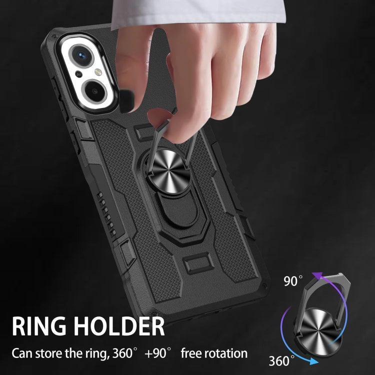 For Xiaomi Redmi 12C 4G Ring Holder Armor Hybrid Phone Case(Black) - free shipping - PMC TechLife - Order now!