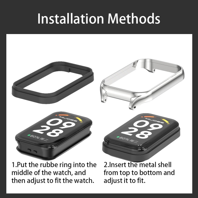 For Xiaomi Smart Band 8 Active / Redmi Band 2 Mijobs Metal Shell Breathable Nylon Loop Watch Band(Bright Yellow Gold) - Watch Bands by MIJOBS | Online Shopping South Africa | PMC TechLife | Buy Now Pay Later Mobicred