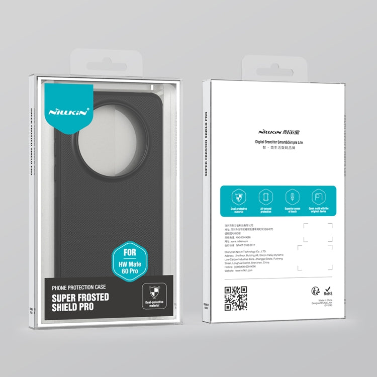 For Huawei Mate 60 Pro NILLKIN Frosted Shield Pro PC + TPU Phone Case(Black) - Huawei Cases by NILLKIN | Online Shopping South Africa | PMC TechLife | Buy Now Pay Later Mobicred