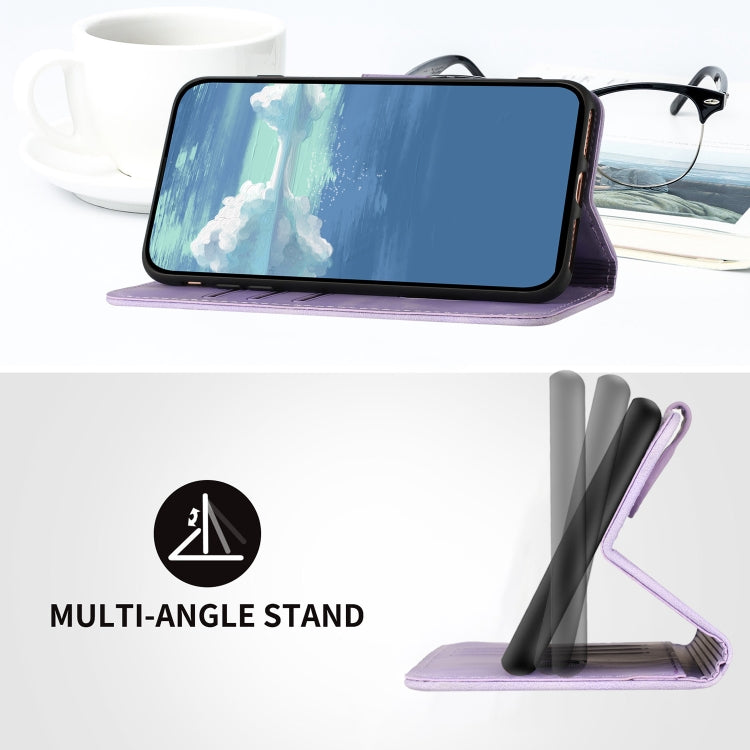 For Samsung Galaxy S22+ 5G Line Pattern Skin Feel Leather Phone Case(Light Purple) - free shipping - PMC TechLife - Order now!