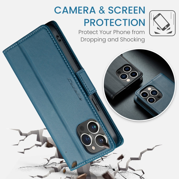 For iPhone 13 Pro CaseMe 023 Butterfly Buckle Litchi Texture RFID Anti-theft Leather Phone Case(Blue) - iPhone 13 Pro Cases by CaseMe | Online Shopping South Africa | PMC TechLife
