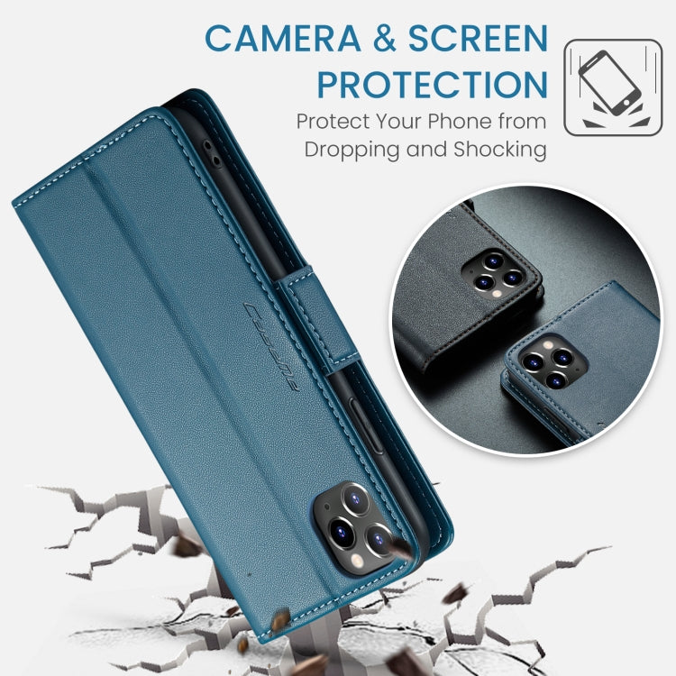 For iPhone 11 Pro Max CaseMe 023 Butterfly Buckle Litchi Texture RFID Anti-theft Leather Phone Case(Blue) - iPhone 11 Pro Max Cases by CaseMe | Online Shopping South Africa | PMC TechLife | Buy Now Pay Later Mobicred