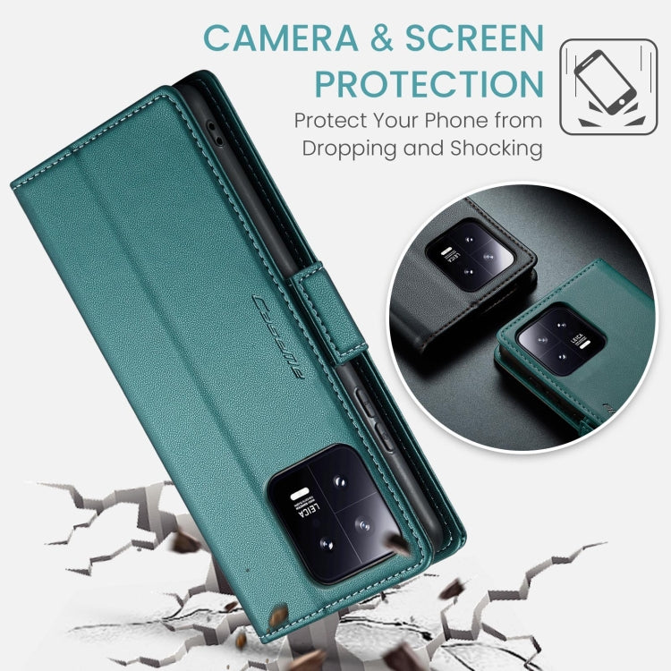 For Xiaomi 13 CaseMe 023 Butterfly Buckle Litchi Texture RFID Anti-theft Leather Phone Case(Pearly Blue) - free shipping - PMC TechLife - Order now!