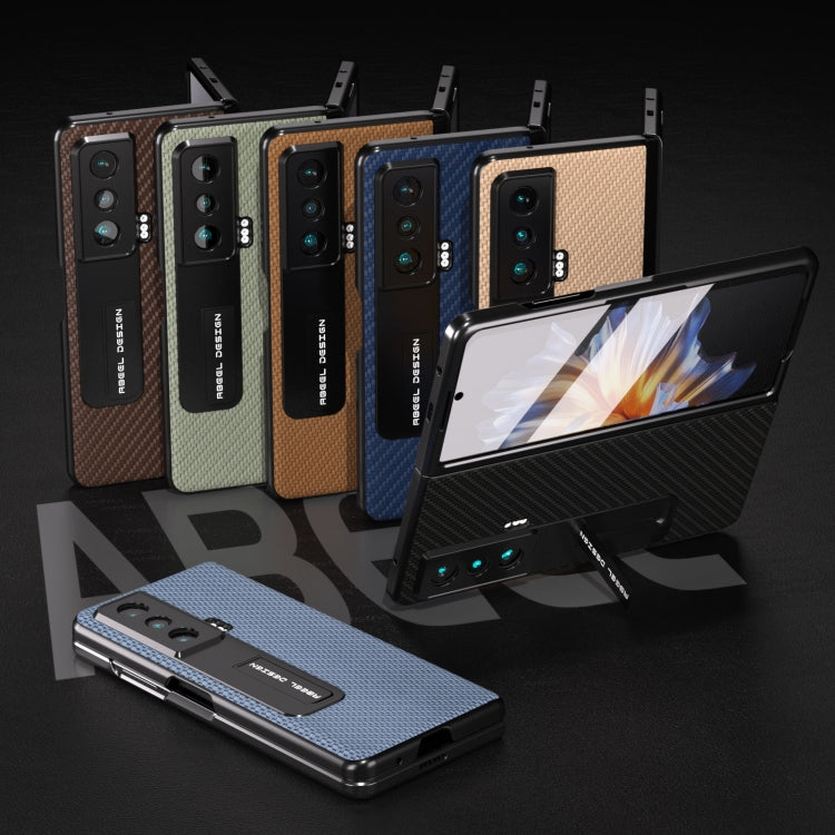 For Honor Magic Vs Carbon Fiber Texture Integrated Protective Phone Case with Holder(Green) - free shipping - PMC TechLife - Order now!