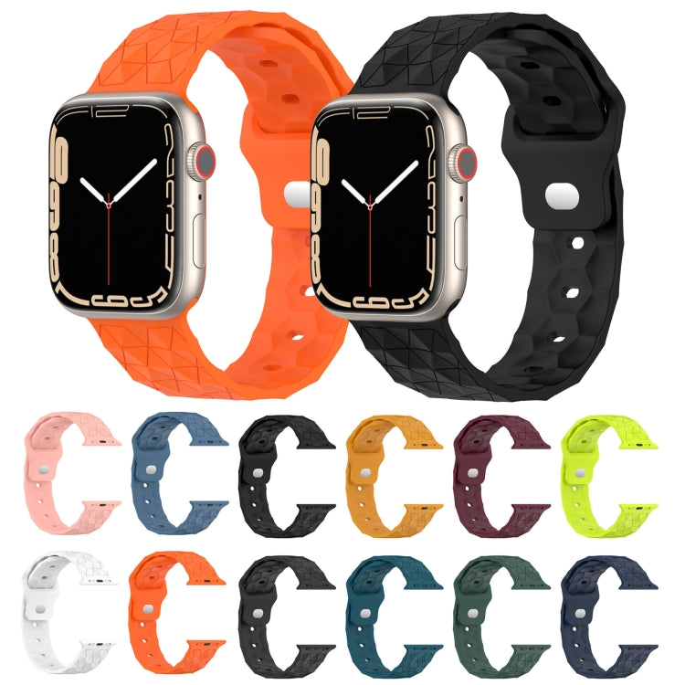 Football Texture Silicone Watch Band For Apple Watch SE 2022 44mm(Pine Green) - Watch Bands by PMC TechLife | Online Shopping South Africa | PMC TechLife
