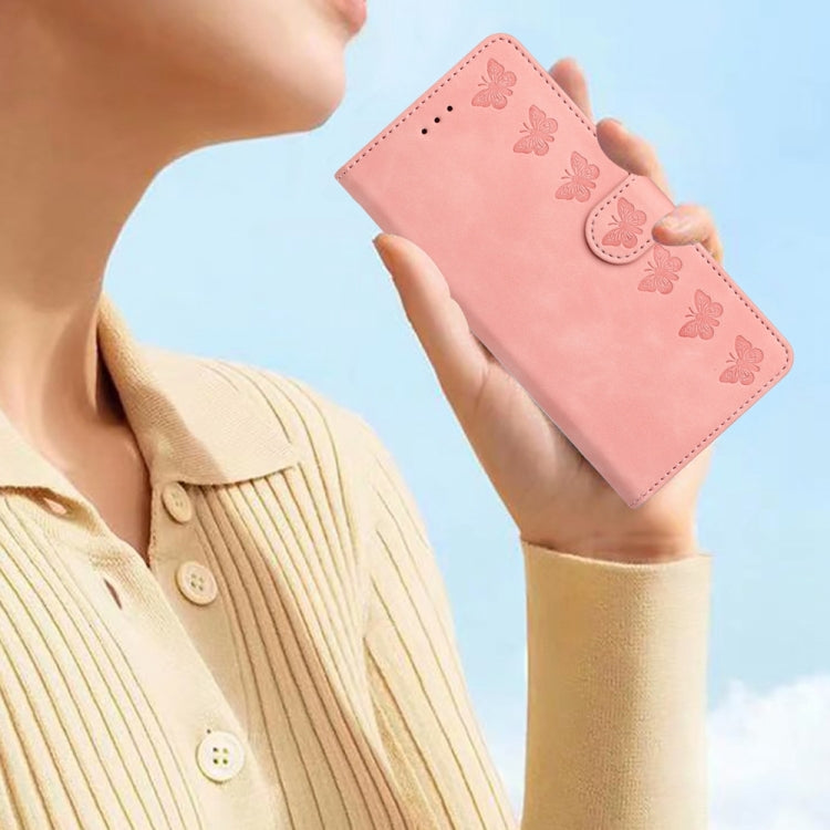 For Samsung Galaxy A20 / A30 Seven Butterflies Embossed Leather Phone Case(Pink) - Galaxy Phone Cases by PMC TechLife | Online Shopping South Africa | PMC TechLife | Buy Now Pay Later Mobicred