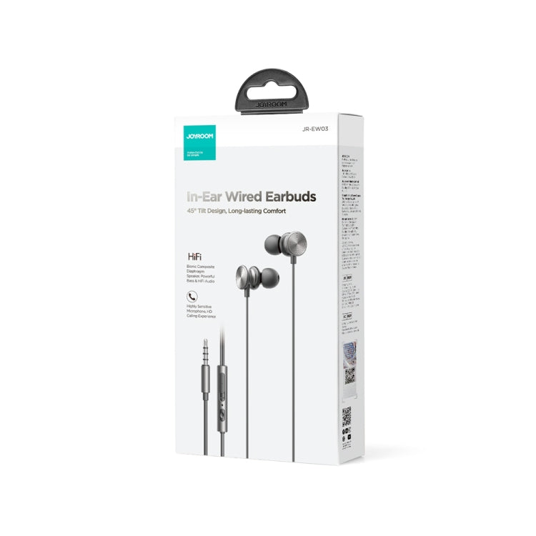 JOYROOM JR-EW03 3.5mm In-Ear Metal Wired Earphone, Length: 1.2m(Black) - In Ear Wired Earphone by JOYROOM | Online Shopping South Africa | PMC TechLife