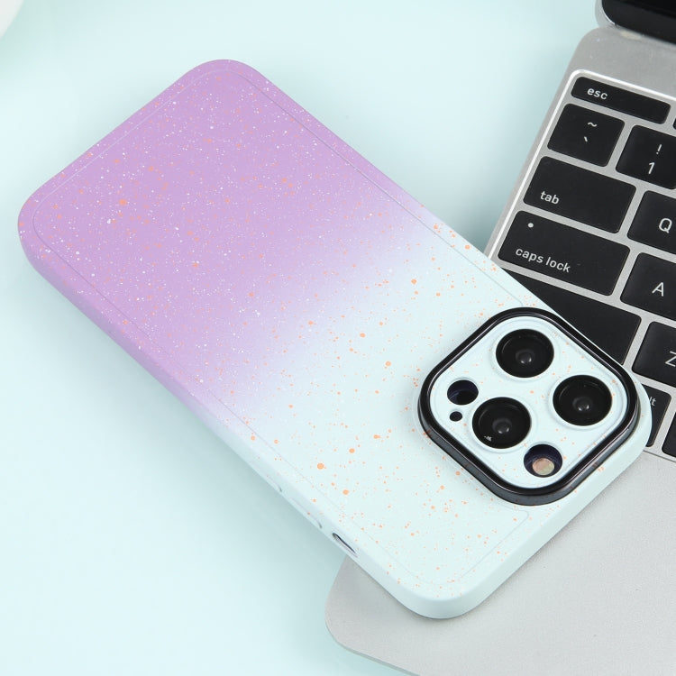 For iPhone 14 Plus Gradient Starry Silicone Phone Case with Lens Film(White Purple) - free shipping - PMC TechLife - Order now!