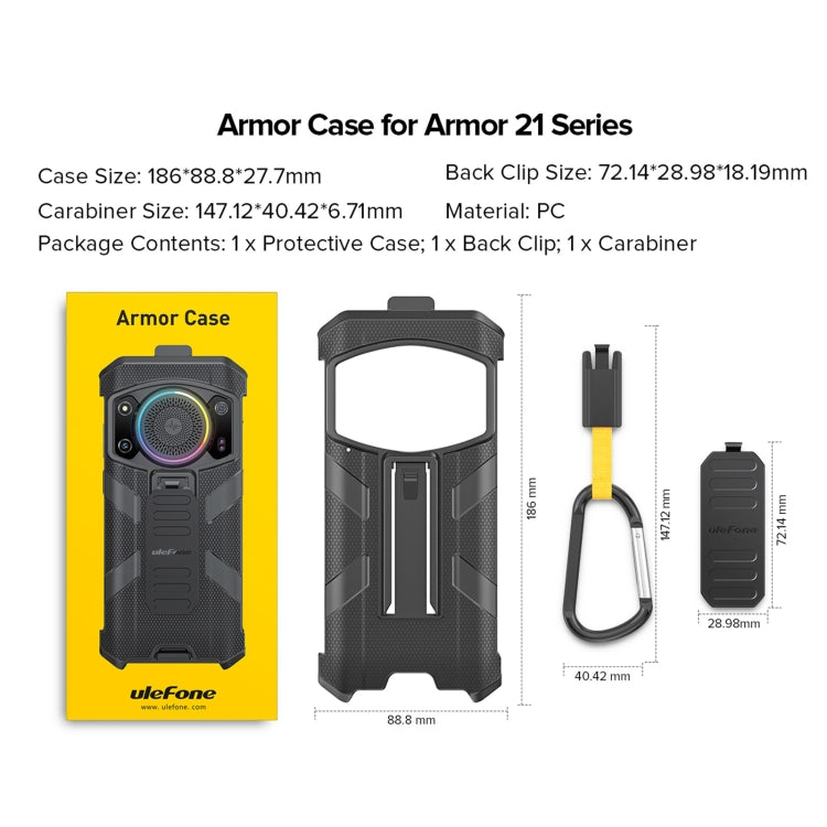 For Ulefone Armor 21 Ulefone Back Clip Phone Case with Carabiner(Black) - free shipping - PMC TechLife - Order now!