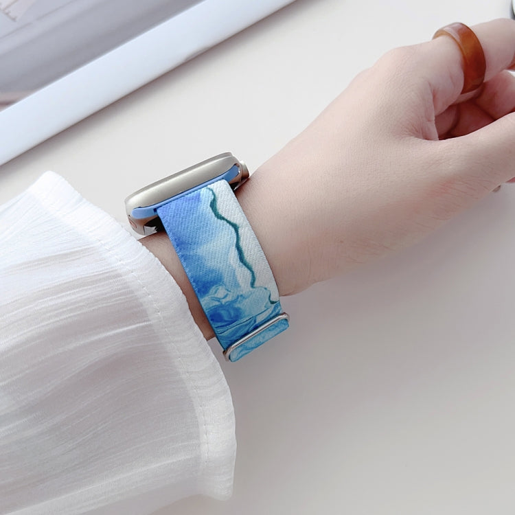 For Apple Watch 9 41mm Painted Pattern Nylon Replacement Watch Band(Symphony Aurora) - Watch Bands by PMC TechLife | Online Shopping South Africa | PMC TechLife