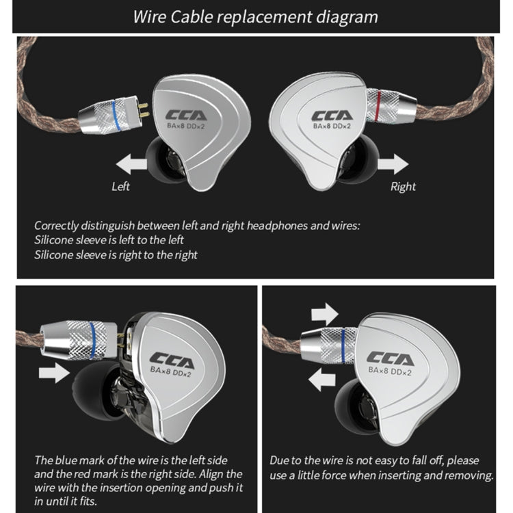 CCA CCA-C10 3.5mm Gold Plated Plug Ten Unit Hybrid Wire-controlled In-ear Earphone, Type:without Mic(Sapphire Cyan) - free shipping - PMC TechLife - Order now!