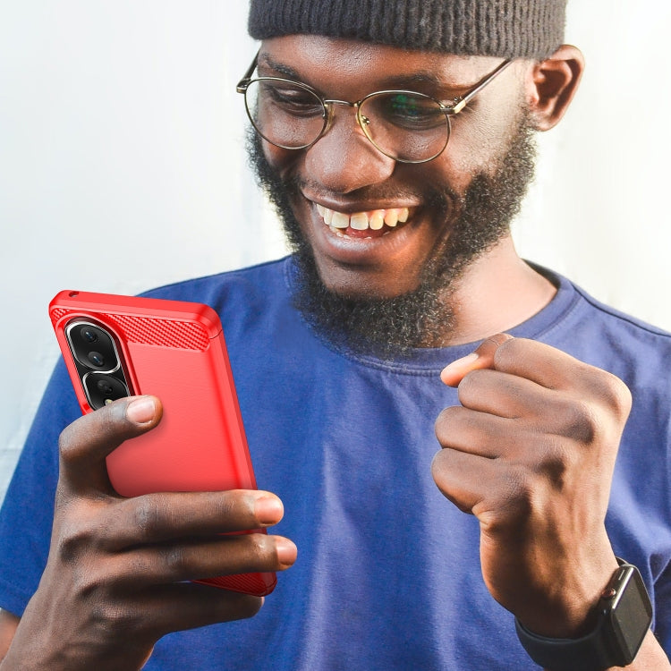 For Honor 90 Pro Brushed Texture Carbon Fiber TPU Phone Case(Red) - free shipping - PMC TechLife - Order now!