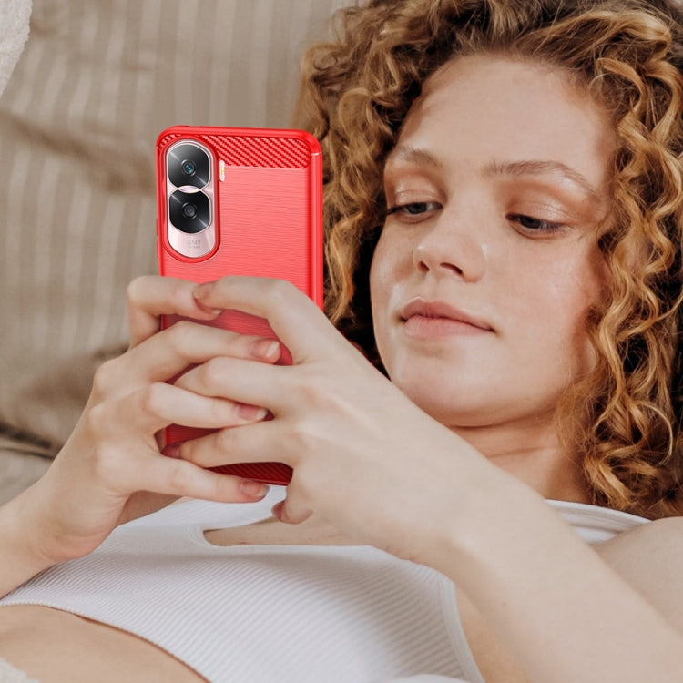 For Honor 90 Lite Brushed Texture Carbon Fiber TPU Phone Case(Red) - free shipping - PMC TechLife - Order now!