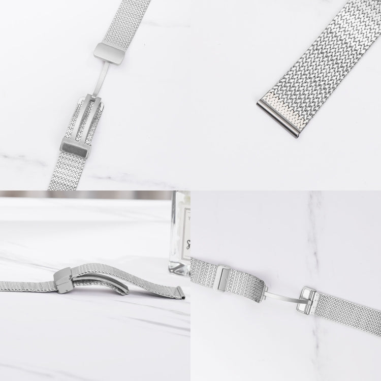 For Apple Watch 4 40mm Magnetic Buckle Herringbone Mesh Metal Watch Band(Silver) - Watch Bands by PMC TechLife | Online Shopping South Africa | PMC TechLife