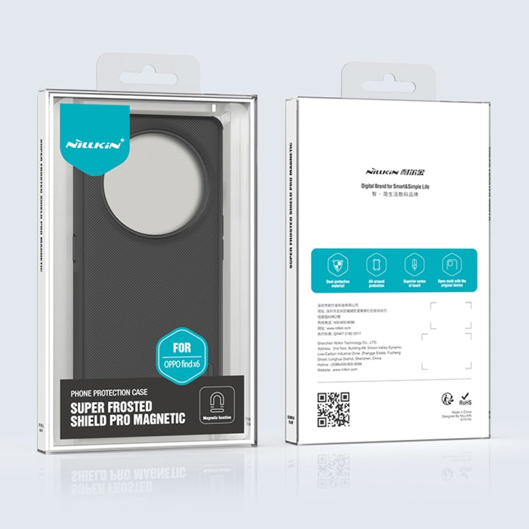 For OPPO Find X6 NILLKIN Frosted Shield Pro Magnetic Magsafe Phone Case(Black) - free shipping - PMC TechLife - Order now!