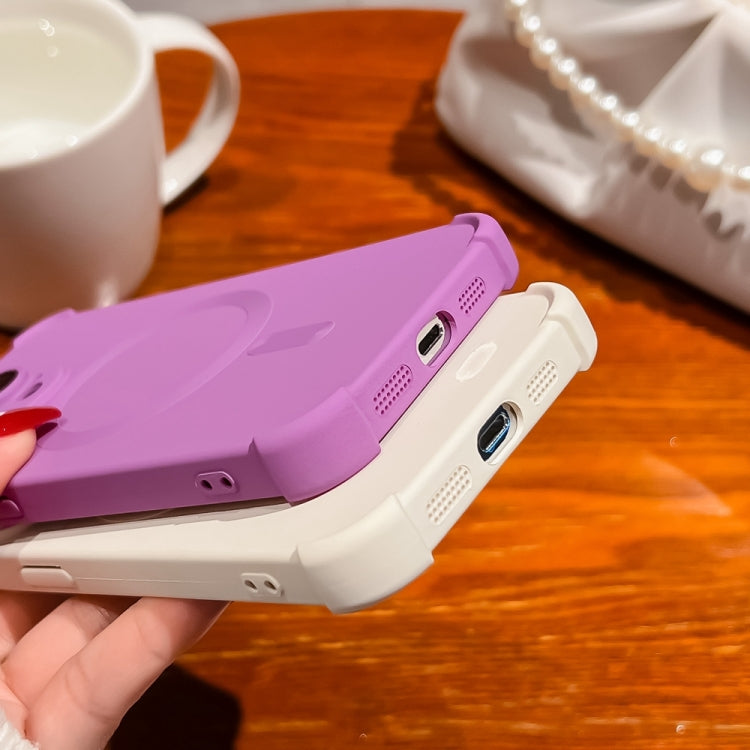For iPhone 12 Pro Max Four Corner Shockproof Skin Feel MagSafe Magnetic Phone Case(White) - free shipping - PMC TechLife - Order now!