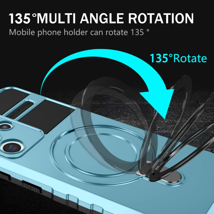 For Samsung Galaxy S21 Ultra 5G MagSafe Magnetic Holder Phone Case(Light Blue) - Galaxy S21 Ultra 5G Cases by PMC TechLife | Online Shopping South Africa | PMC TechLife