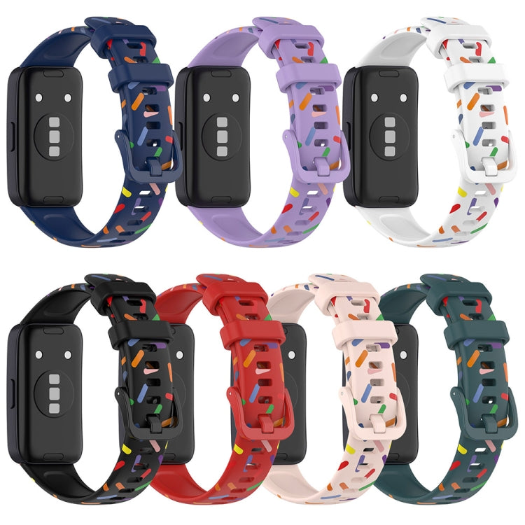 For Huawei Band 10 / 9 / 8 Sports Rainbow Dots Silicone Watch Band(Midnight Blue) - Watch Bands by PMC TechLife | Online Shopping South Africa | PMC TechLife | Buy Now Pay Later Mobicred