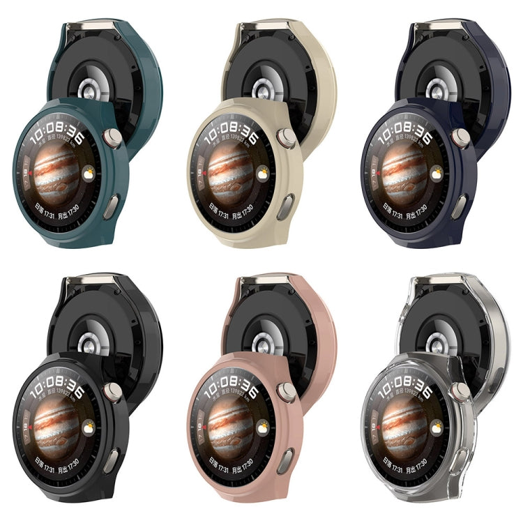 For Huawei Watch 4 Pro Half Coverage Hollowed Watch Protective Case + Hydrogel Film Set(Black) - Watch Cases by PMC TechLife | Online Shopping South Africa | PMC TechLife