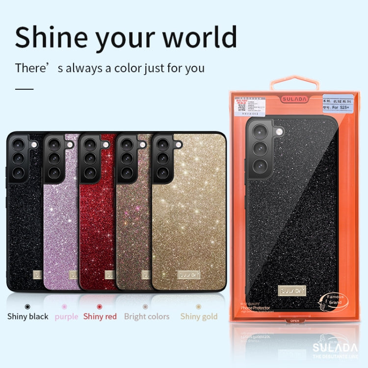 For Samsung Galaxy S23 Ultra 5G SULADA Glittery TPU Hybrid Handmade Leather Phone Case(Gold) - Galaxy S23 Ultra 5G Cases by SULADA | Online Shopping South Africa | PMC TechLife | Buy Now Pay Later Mobicred