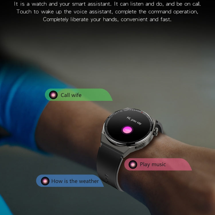 KT62 1.36 inch TFT Round Screen Smart Watch Supports Bluetooth Call/Blood Oxygen Monitoring, Strap:Silicone Strap(Black) - Smart Watches by PMC TechLife | Online Shopping South Africa | PMC TechLife