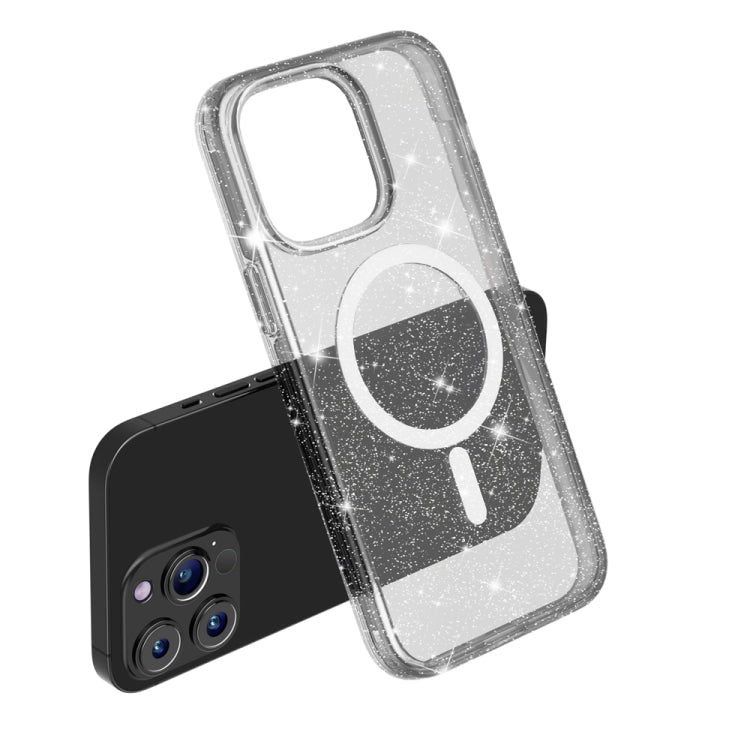 For iPhone 15 Pro Terminator Style Glitter Powder MagSafe Magnetic Phone Case(Black) - free shipping - PMC TechLife - Order now!