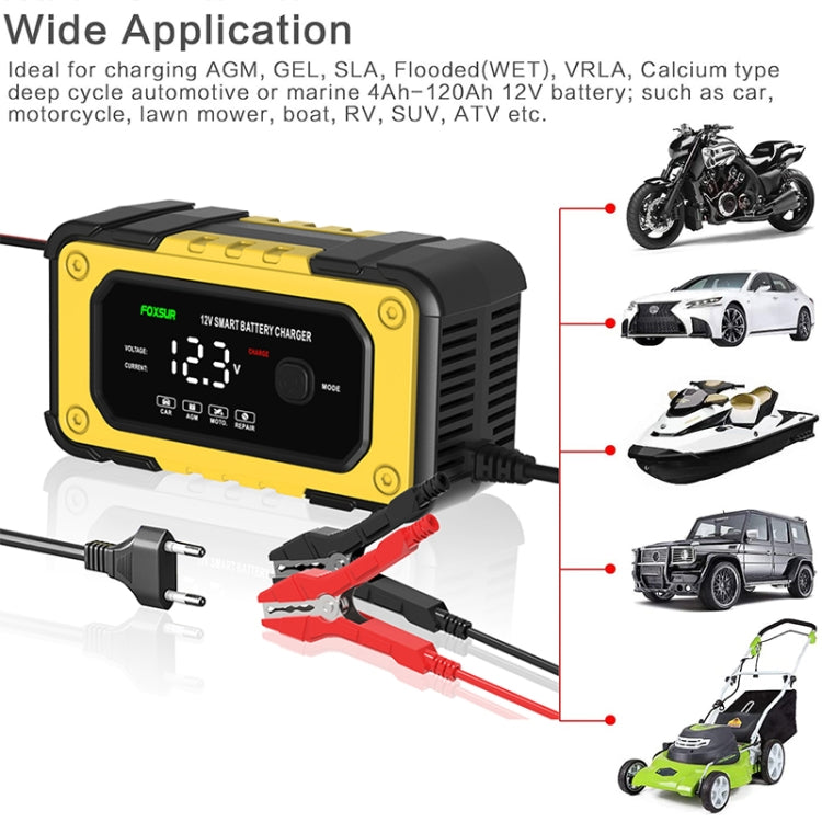 FOXSUR FBC1206E 6A 12V Car / Motorcycle Smart Battery Charger(US Plug) - Battery Charger by FOXSUR | Online Shopping South Africa | PMC TechLife | Buy Now Pay Later Mobicred
