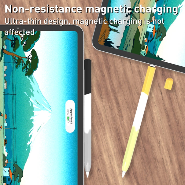 For Apple Pencil 2 LOVE MEI Rainbow Liquid Silicone Protective Pen Case(Yellow) - Pencil Accessories by LOVE MEI | Online Shopping South Africa | PMC TechLife