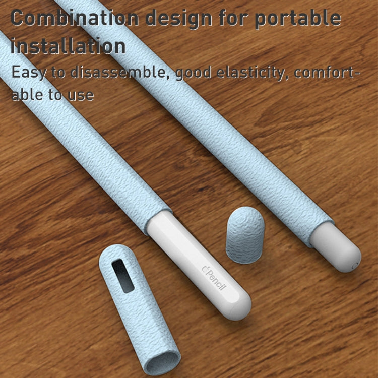 For Apple Pencil 2 LOVE MEI Frosted Leather Texture Silicone Protective Pen Case(Grey) - Pencil Accessories by LOVE MEI | Online Shopping South Africa | PMC TechLife