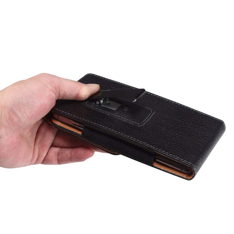 For 6.7-6.9 inch Phone Litchi Texture Iron Clip Back Buckle Waist-mounted Phone Case Vertical Plate(Black) - free shipping - PMC TechLife - Order now!