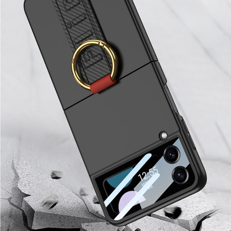 For Samsung Galaxy Z Flip3 5G GKK Integrated Ultrathin Shockproof Phone Case with Ring Wrist Strap(Purple) - Galaxy Phone Cases by GKK | Online Shopping South Africa | PMC TechLife