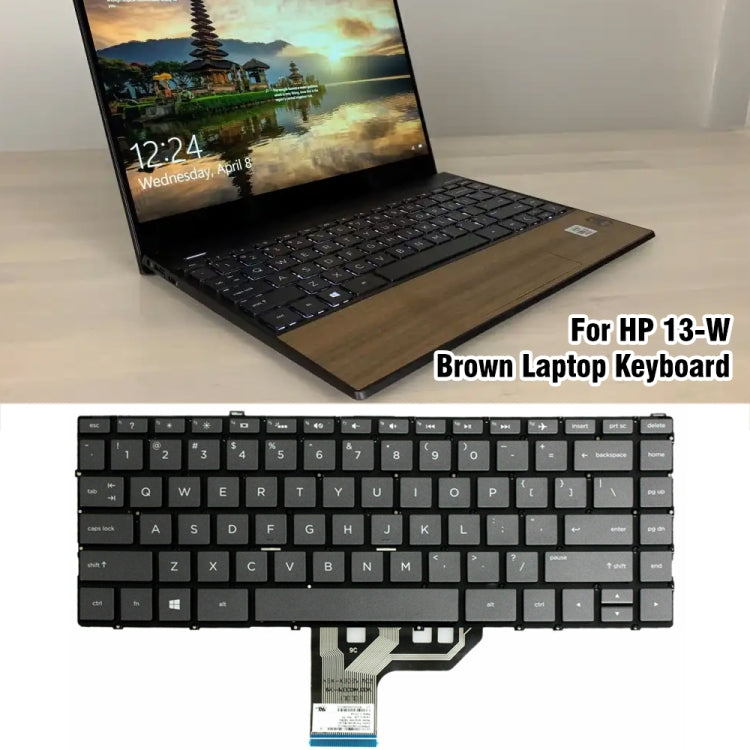 For HP 13-W Brown US Version Laptop Keyboard - HP Spare Parts by PMC TechLife | Online Shopping South Africa | PMC TechLife