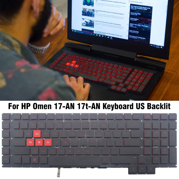 For HP Omen 17-AN / 17T-AN US Version Laptop Backlight Keyboard - HP Spare Parts by PMC TechLife | Online Shopping South Africa | PMC TechLife