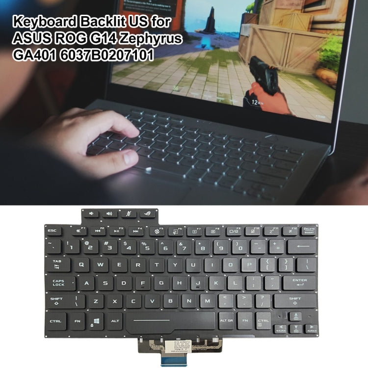 For ASUS ROG G14 Zephyrus GA401 GA401I US Version Backlight Laptop Keyboard(Black) - Asus Spare Parts by PMC TechLife | Online Shopping South Africa | PMC TechLife