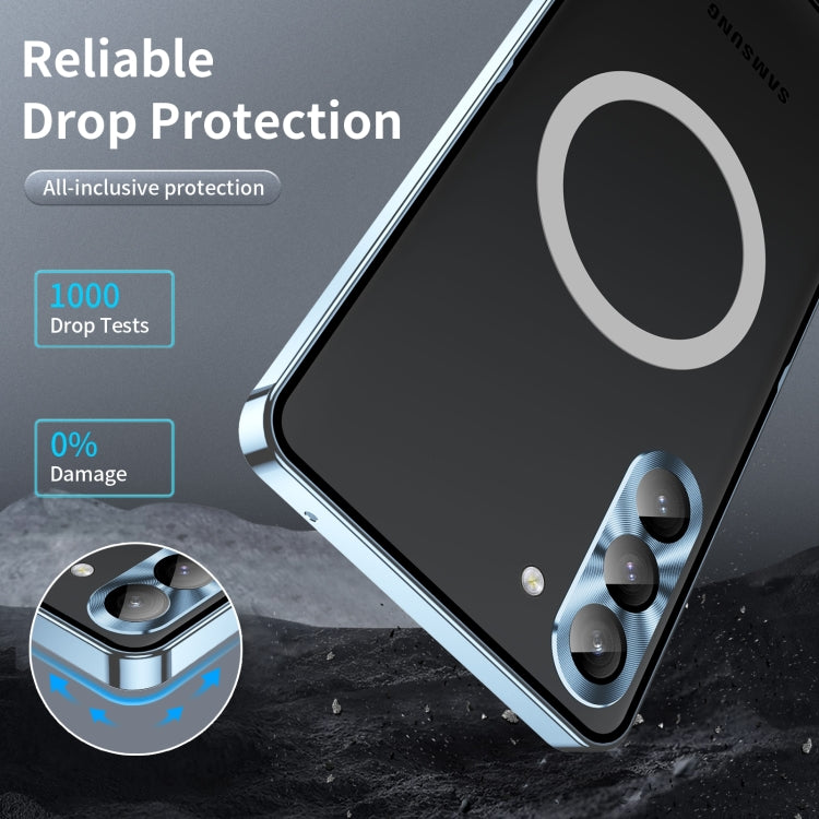 For Samsung Galaxy S24 5G MagSafe Magnetic Frosted Metal Phone Case(Blue) - Galaxy S24 5G Cases by PMC TechLife | Online Shopping South Africa | PMC TechLife