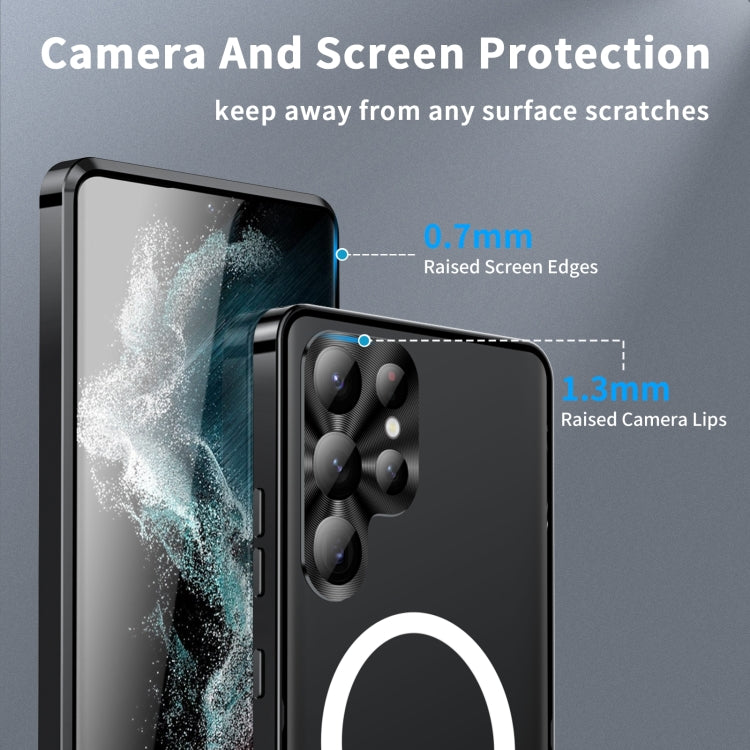 For Samsung Galaxy S24 Ultra 5G MagSafe Magnetic Frosted Metal Phone Case(Black) - Galaxy S24 Ultra 5G Cases by PMC TechLife | Online Shopping South Africa | PMC TechLife