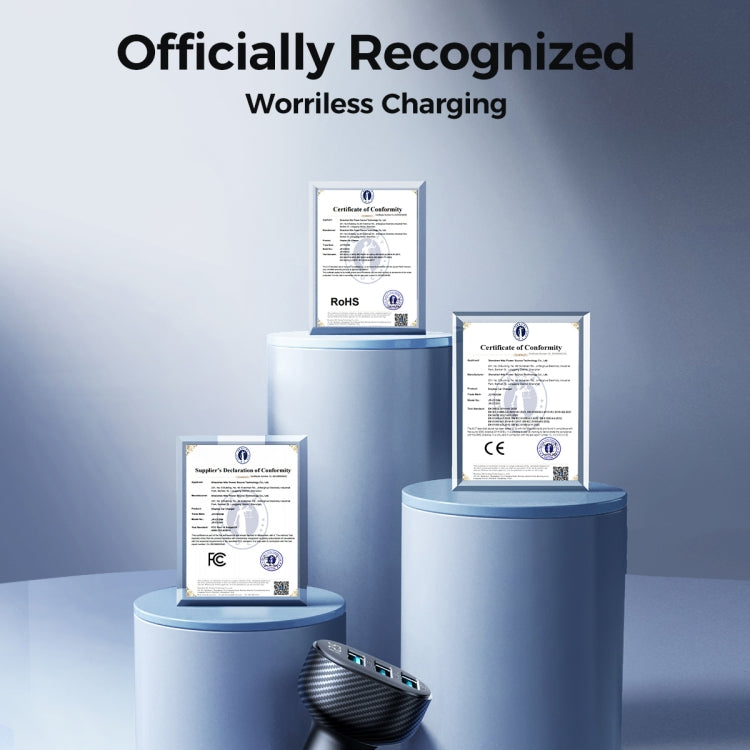 JOYROOM JR-CCD03 3.4A 3 x USB Ports Digital Display Car Charger(Black) - Car Charger by JOYROOM | Online Shopping South Africa | PMC TechLife | Buy Now Pay Later Mobicred