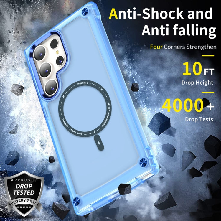 For Samsung Galaxy S22 Ultra 5G Skin Feel TPU + PC MagSafe Magnetic Phone Case(Transparent Blue) - free shipping - PMC TechLife - Order now!