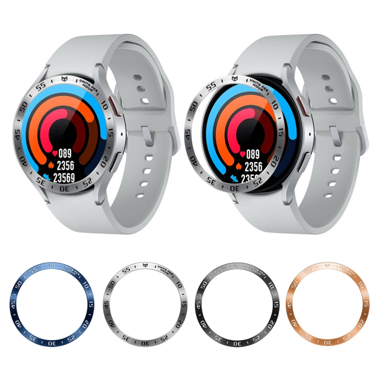 For Samsung Galaxy Watch6 Classic 47mm A Style Smart Watch Steel Ring Protective Frame(Black) - Watch Cases by PMC TechLife | Online Shopping South Africa | PMC TechLife