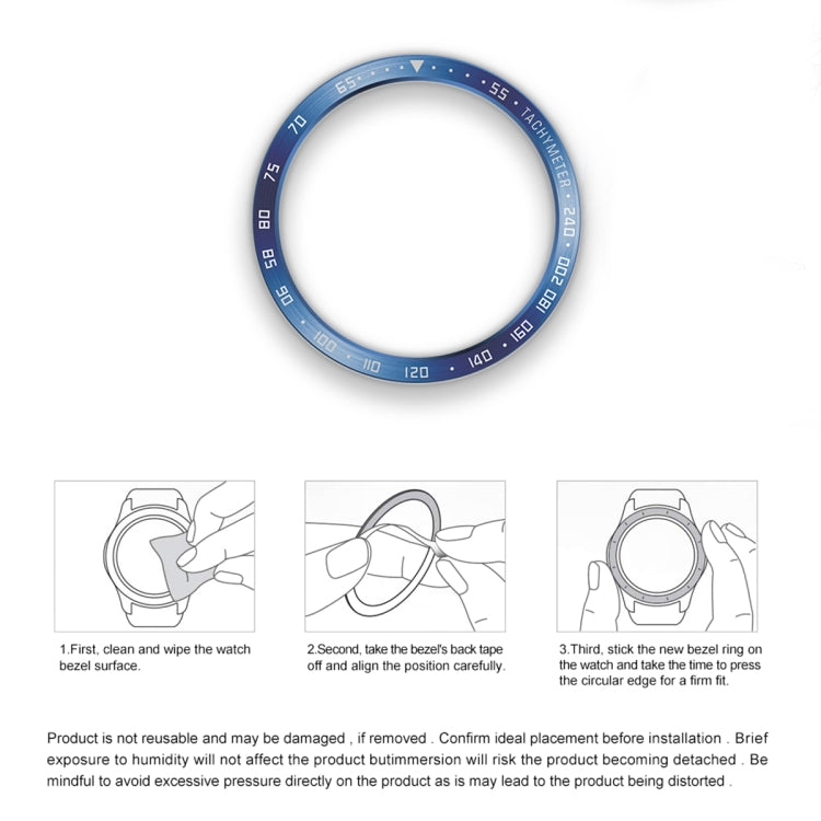 For Samsung Galaxy Watch6 Classic 43mm E Style Smart Watch Steel Ring Protective Frame(Blue) - Watch Cases by PMC TechLife | Online Shopping South Africa | PMC TechLife