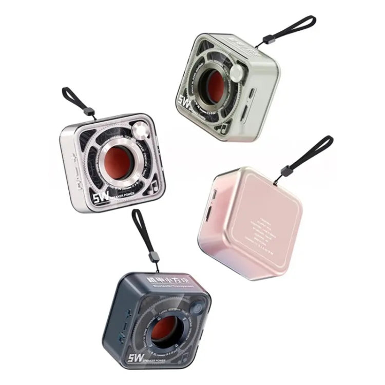 T&G DW12 Portable Mini Wireless Bluetooth Speaker Transparent Subwoofer Support TF Card(White) - Mini Speaker by T&G | Online Shopping South Africa | PMC TechLife | Buy Now Pay Later Mobicred