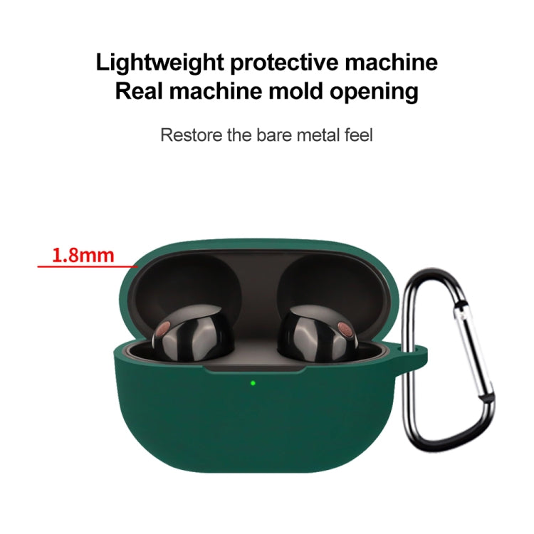 For Sony WF-1000XM5 Wireless Bluetooth Earphone Silicone Protective Case(Dark Green) - Sony Earphone Case by PMC TechLife | Online Shopping South Africa | PMC TechLife