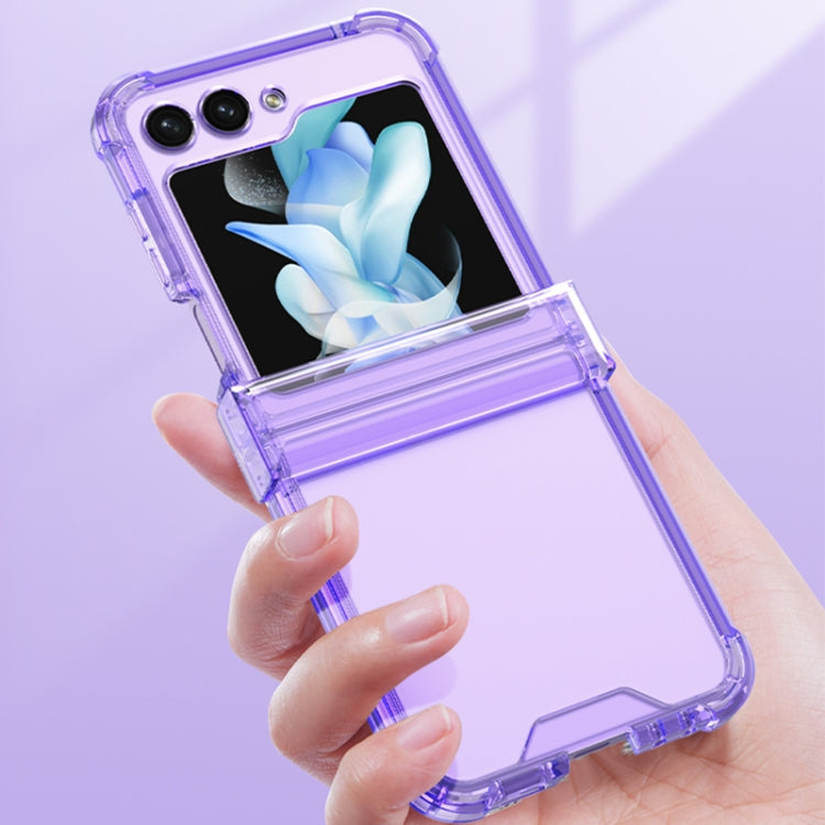 For Samsung Galaxy Z Flip5 GKK Electroplated Airbag Hinge Shockproof Phone Case(Transparent Purple) - Galaxy Z Flip5 Cases by GKK | Online Shopping South Africa | PMC TechLife | Buy Now Pay Later Mobicred