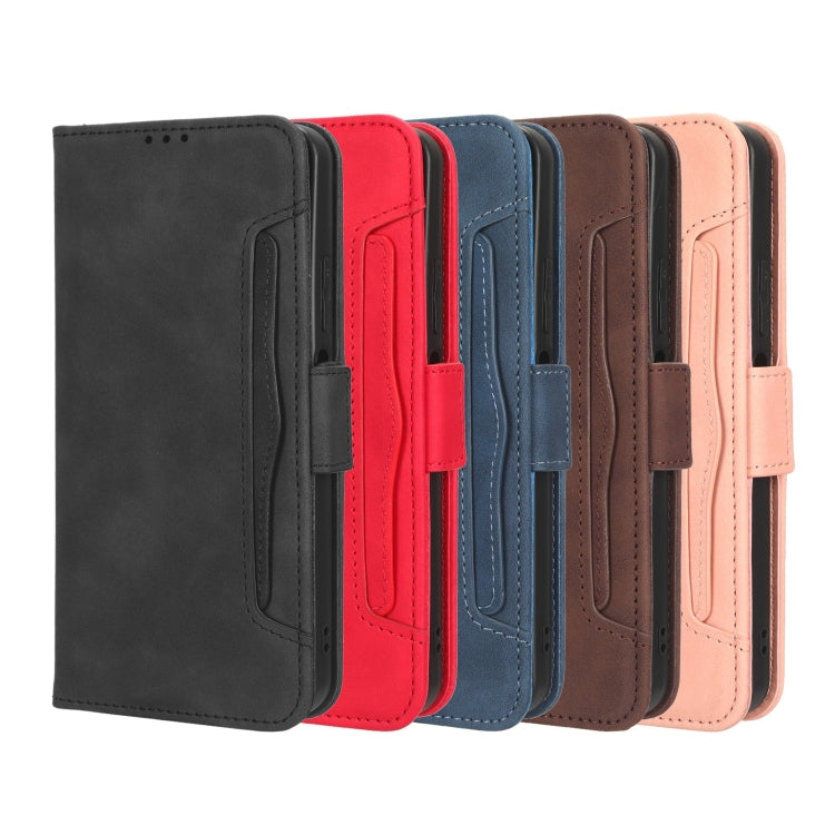 For iPhone 15 Skin Feel Calf Texture Card Slots Leather Phone Case(Red) - iPhone 15 Cases by PMC TechLife | Online Shopping South Africa | PMC TechLife | Buy Now Pay Later Mobicred