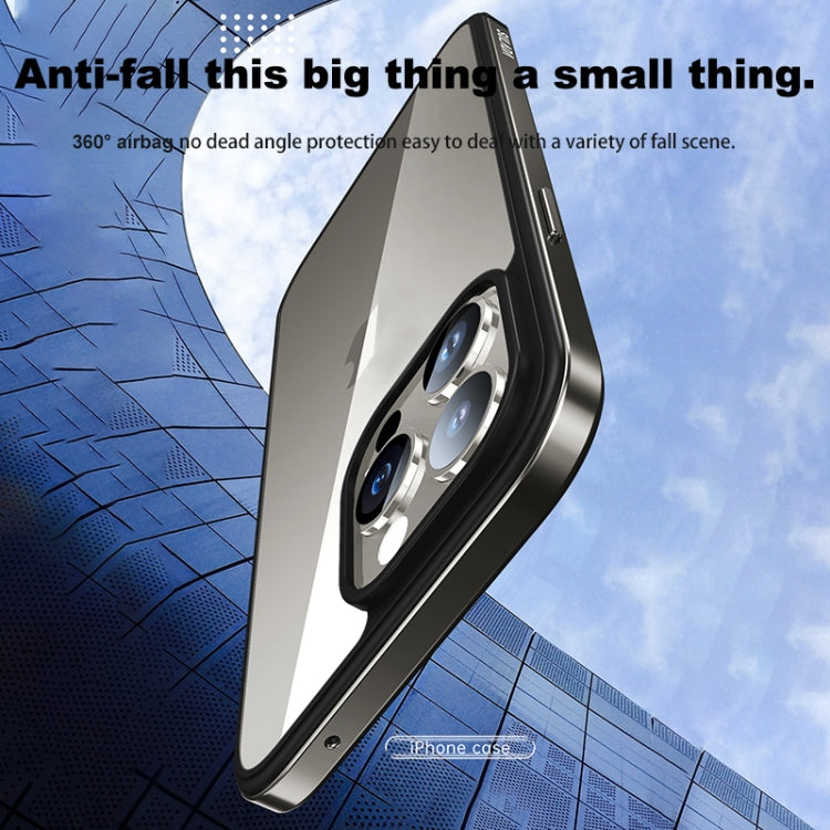 For iPhone 15 Pro SULADA Metal Frame + Nano Glass + TPU Phone Case(Blue) - free shipping - PMC TechLife - Order now!