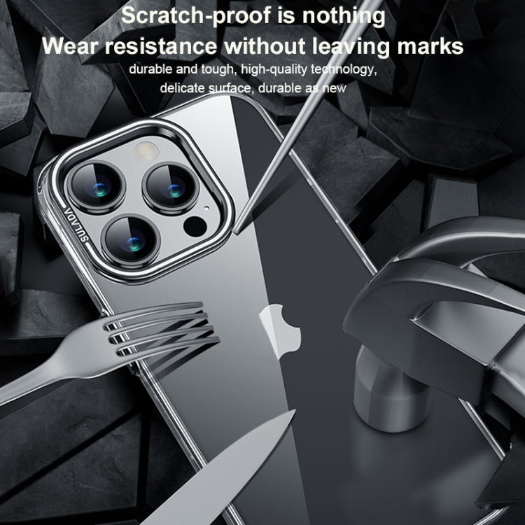 For iPhone 15 Pro Max SULADA PC + Aluminum Alloy Lens Holder Phone Case(Silver) - iPhone 15 Pro Max Cases by SULADA | Online Shopping South Africa | PMC TechLife | Buy Now Pay Later Mobicred