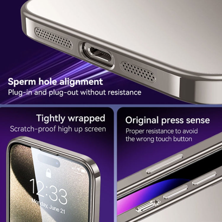 For iPhone 15 Pro Max SULADA Electroplating Frosted TPU Phone Case(Sierra Blue) - free shipping - PMC TechLife - Order now!
