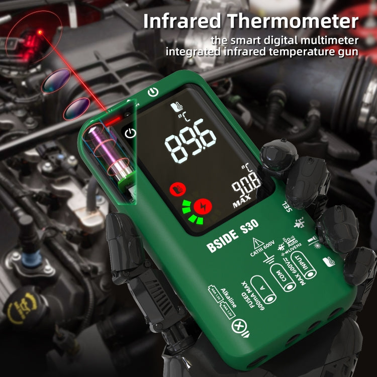 BSIDE S30 Smart Color Screen Infrared Temperature Measurement Multimeter(Black) - free shipping - PMC TechLife - Order now!