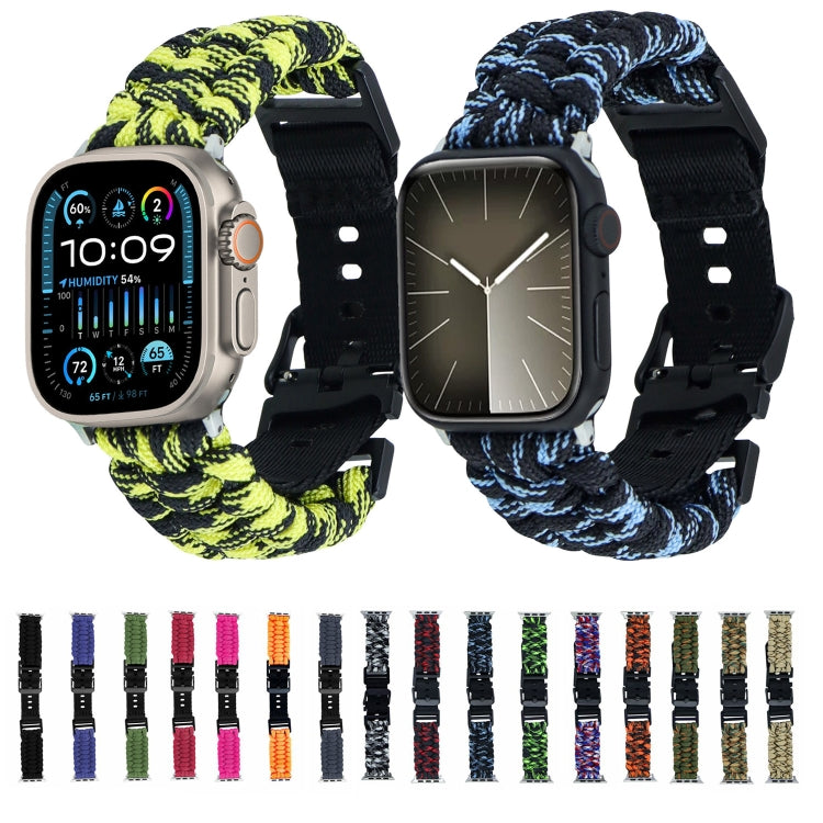 For Apple Watch Series 8 45mm Paracord Plain Braided Webbing Buckle Watch Band(Blue) - free shipping - PMC TechLife - Order now!