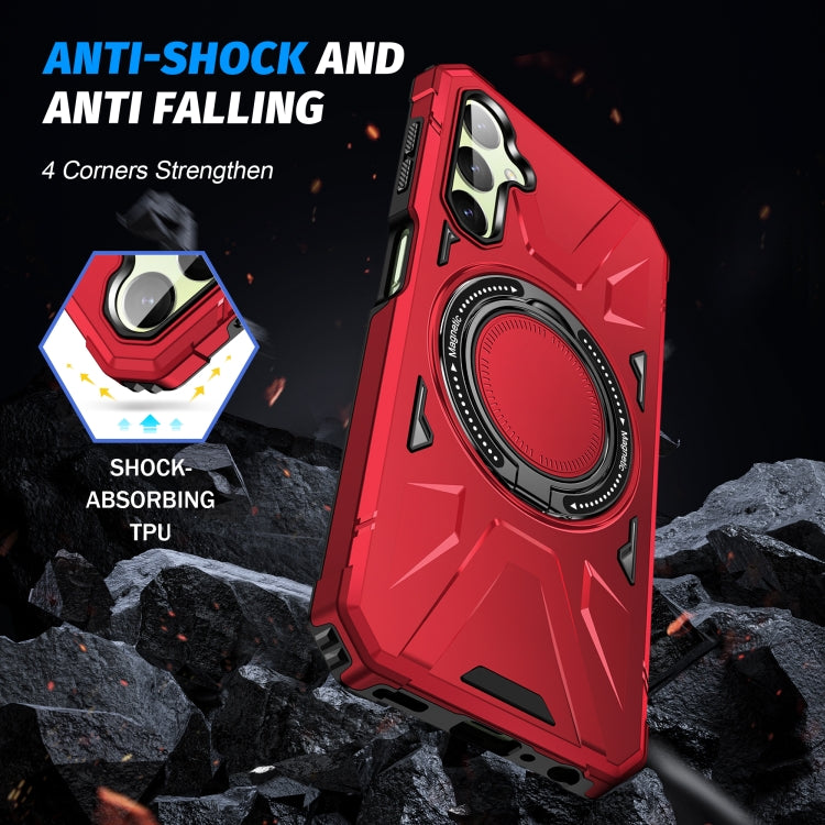 For Samsung Galaxy A54 5G MagSafe Magnetic Shockproof Phone Case with Ring Holder(Red) - Galaxy Phone Cases by PMC TechLife | Online Shopping South Africa | PMC TechLife